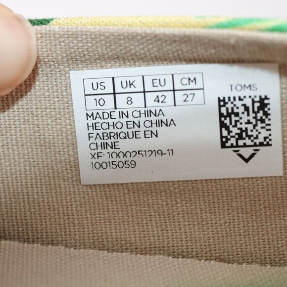 Toms Women's Alpargata Classic Shoe Size 10 Floral Yellow Red Green Flat Slip On - Picture 13 of 13